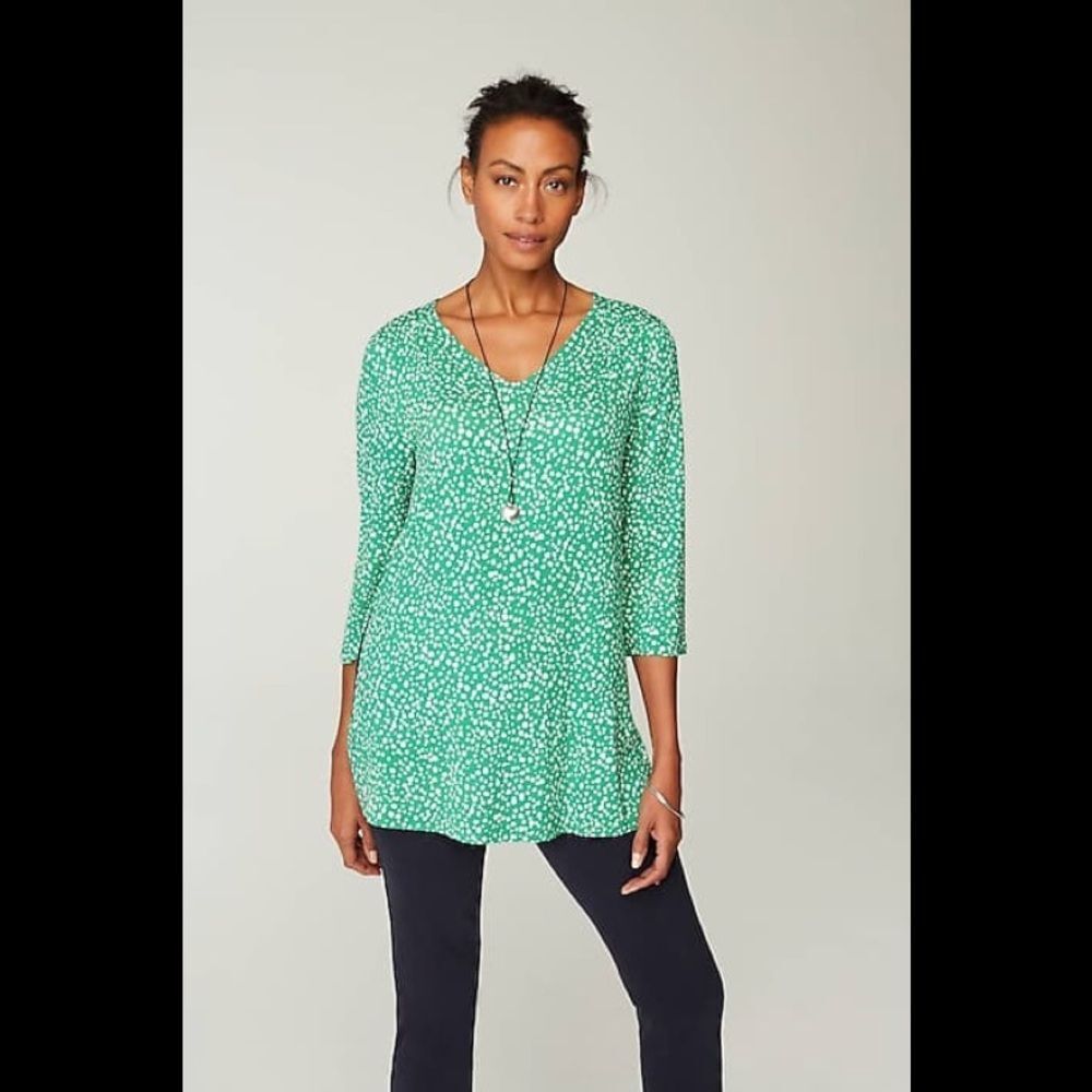 J.Jill Wearever Shirred A-Line Tunic Green XL NWT in‎ packaging